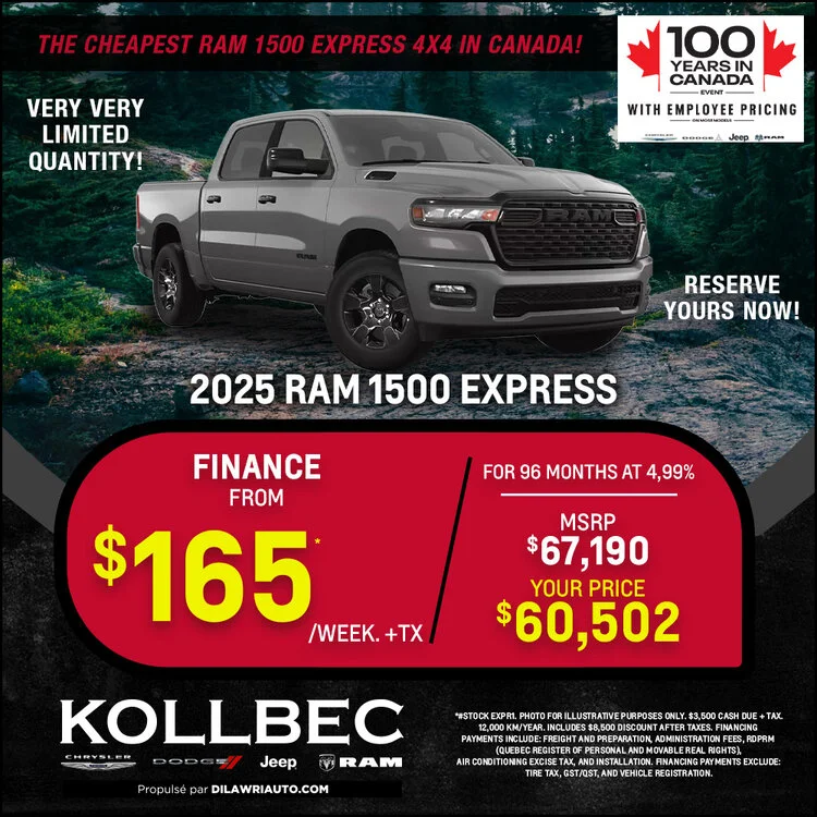 Bfd732b74958df308c4af302b238c702 kollbec promo novembre RAM 1500 EXPRESS 2025 PROMO EN 750x750